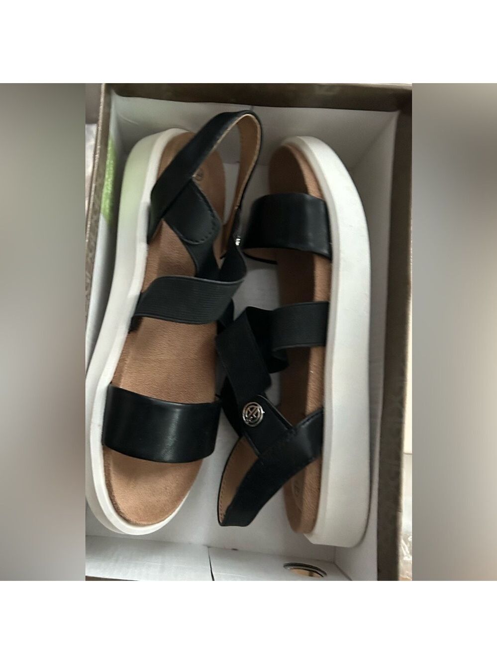 GIANI BERNINI Womens Black Crisscross Straps Slingback Sandal 7.5 M - Picture 4 of 4